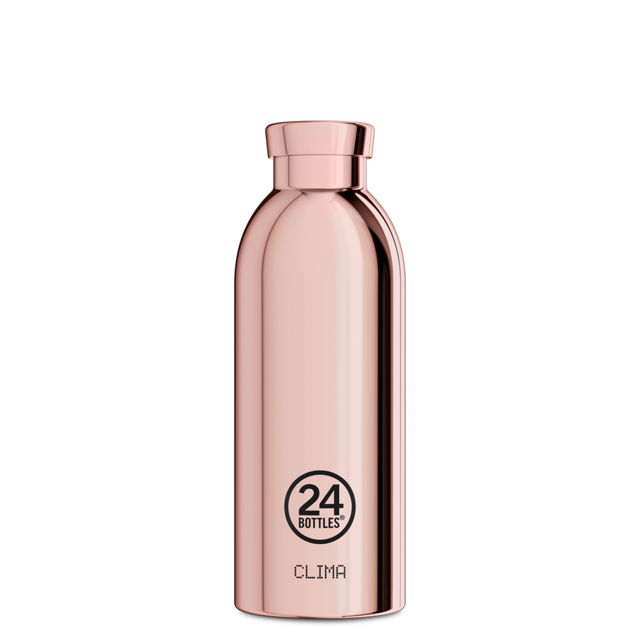 24Bottles Clima Drikkeflaske 500 ml - Rose Gold termos. sett forfra på hvit bakgrunn