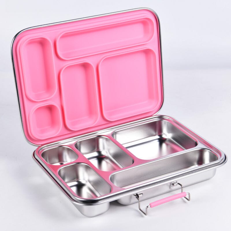 Suztain Matboks i Stål med 5 Rom - Rosa Suztain