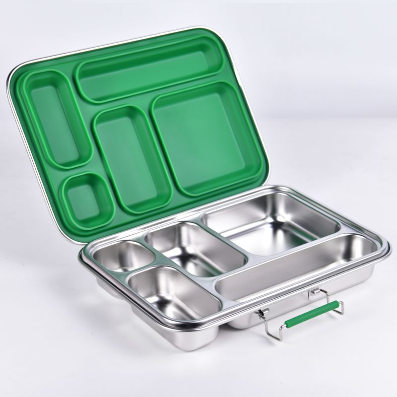 Suztain Matboks i Stål med 5 Rom - Grønn Suztain