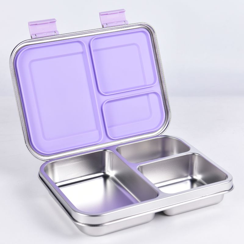 Suztain Matboks i Stål med 3 Rom - Lilla Suztain