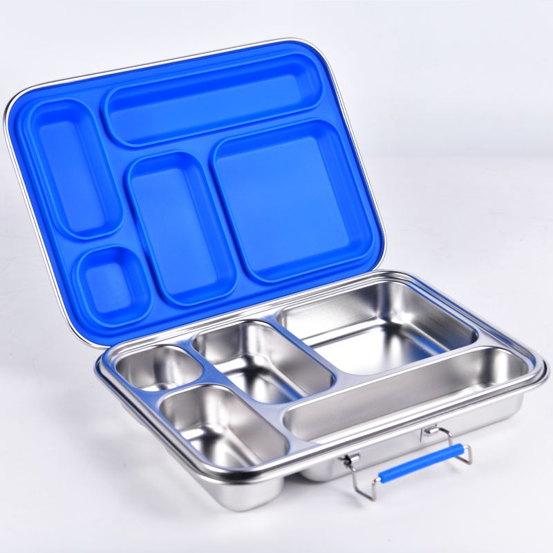 Suztain Matboks i Stål med 5 Rom - Blå Suztain