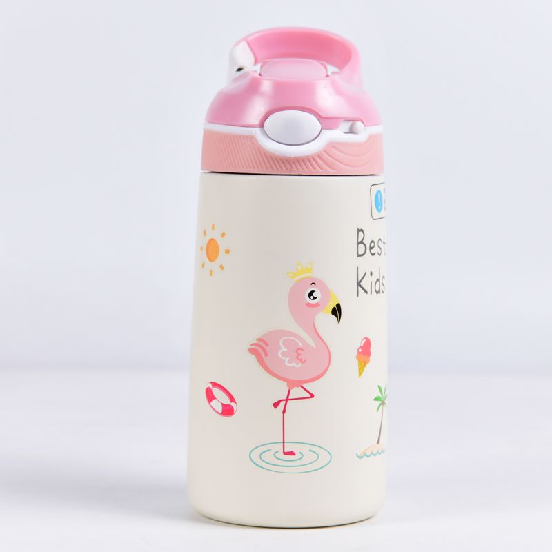 Drikkeflaske Barn med Sugerør 400 ml - Rosa Suztain