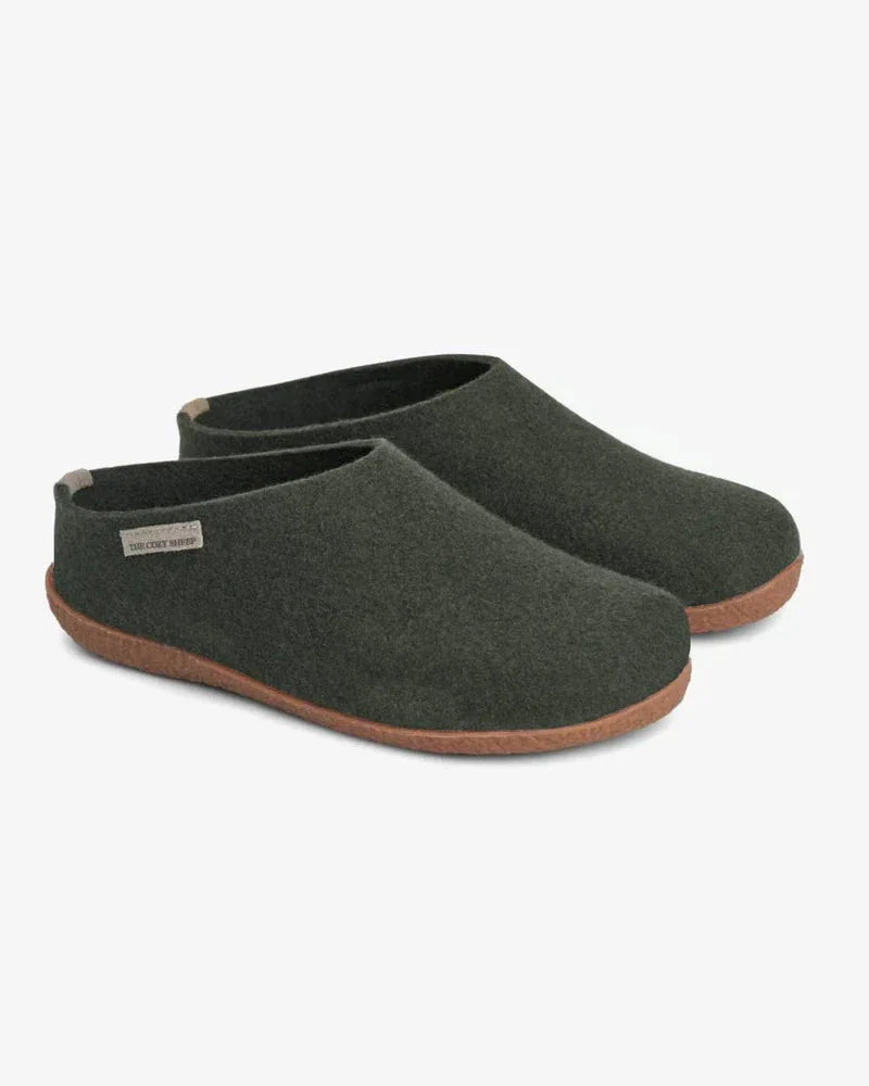 The Cozy Sheep Tøffel med gummisål – The Forrest Green