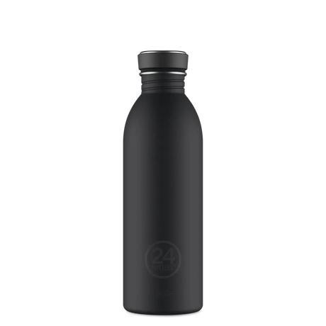 24Bottles Urban Drikkeflaske 500 ml - Tuxedo Black sett forfra på hvit bakgrunn