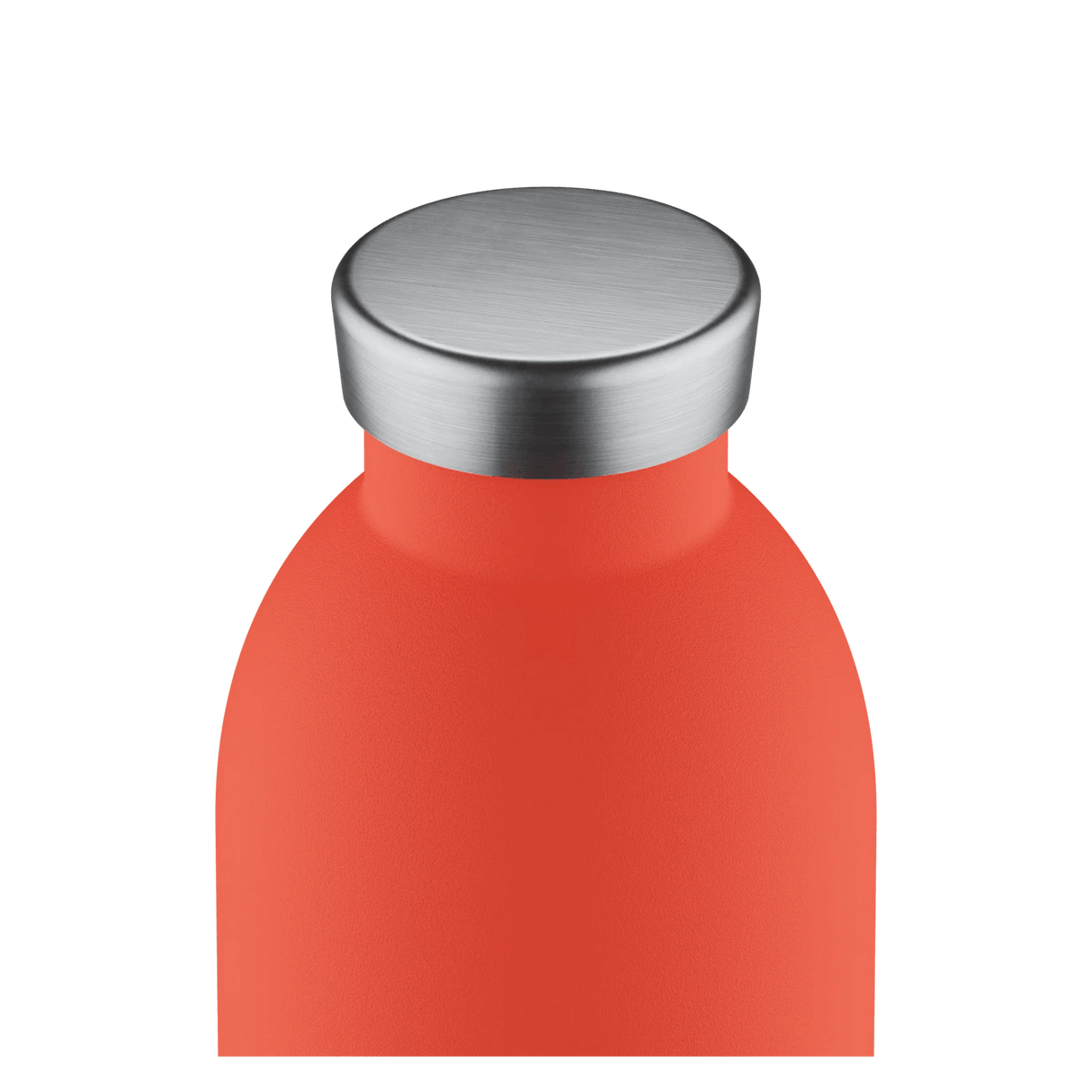 24Bottles Clima Drikkeflaske 500 ml Pachino i rustfritt stål, nærbilde av flaskehals og topplokk
