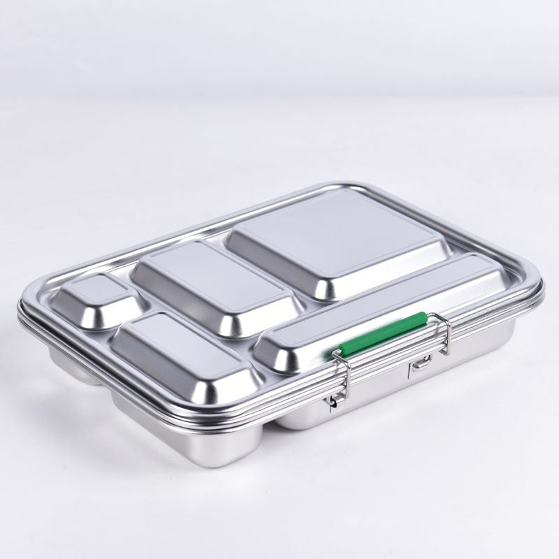 Suztain Matboks i Stål med 5 Rom - Grønn Suztain