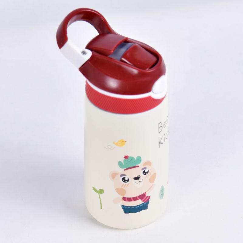 Drikkeflaske Barn med Sugerør 400 ml - Rød Suztain