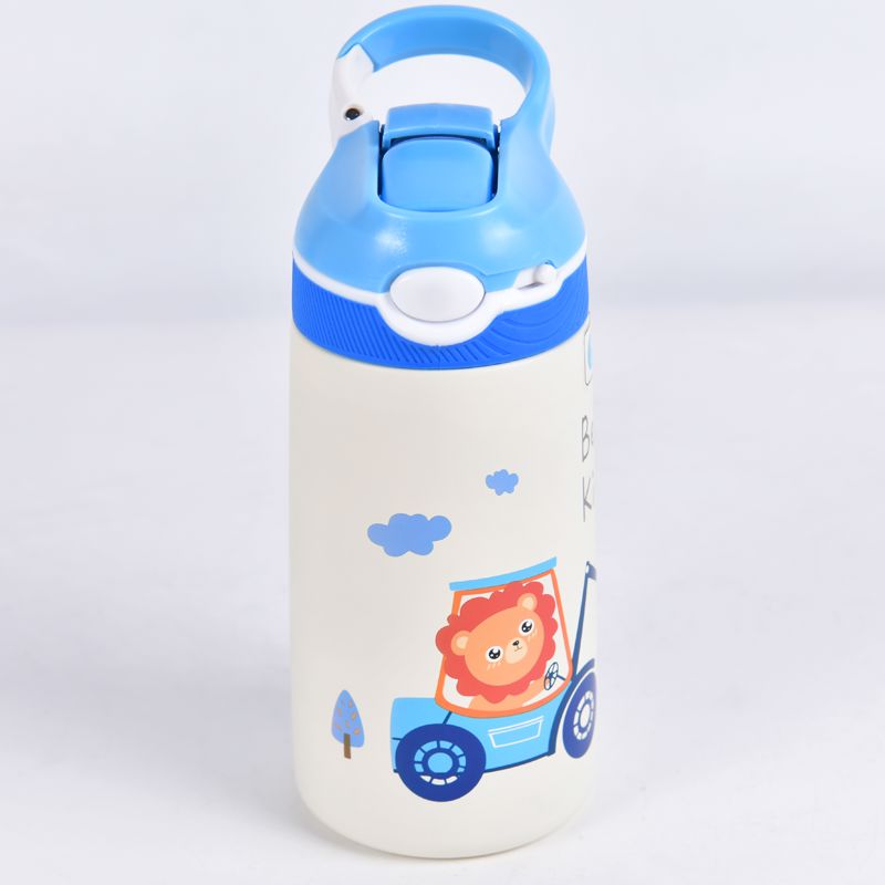 Drikkeflaske Barn med Sugerør 400 ml - Blå Suztain