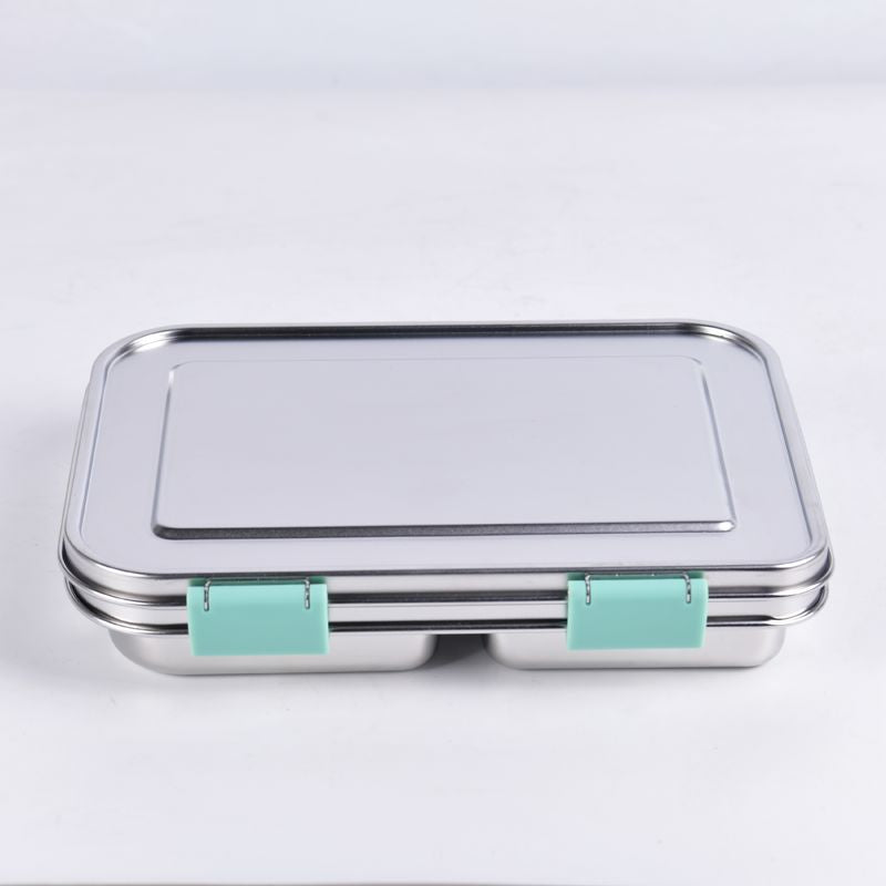 Suztain Matboks i Stål med 3 Rom - Grønn Suztain