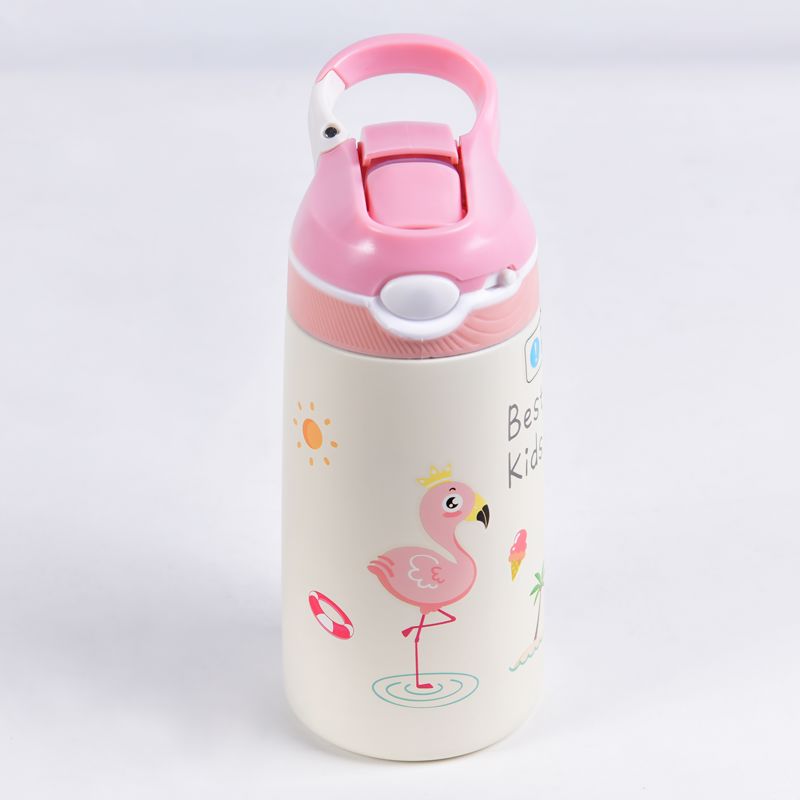 Drikkeflaske Barn med Sugerør 400 ml - Rosa Suztain