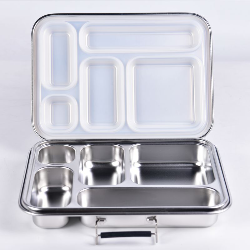 Suztain Matboks i Stål med 5 Rom - Hvit Suztain