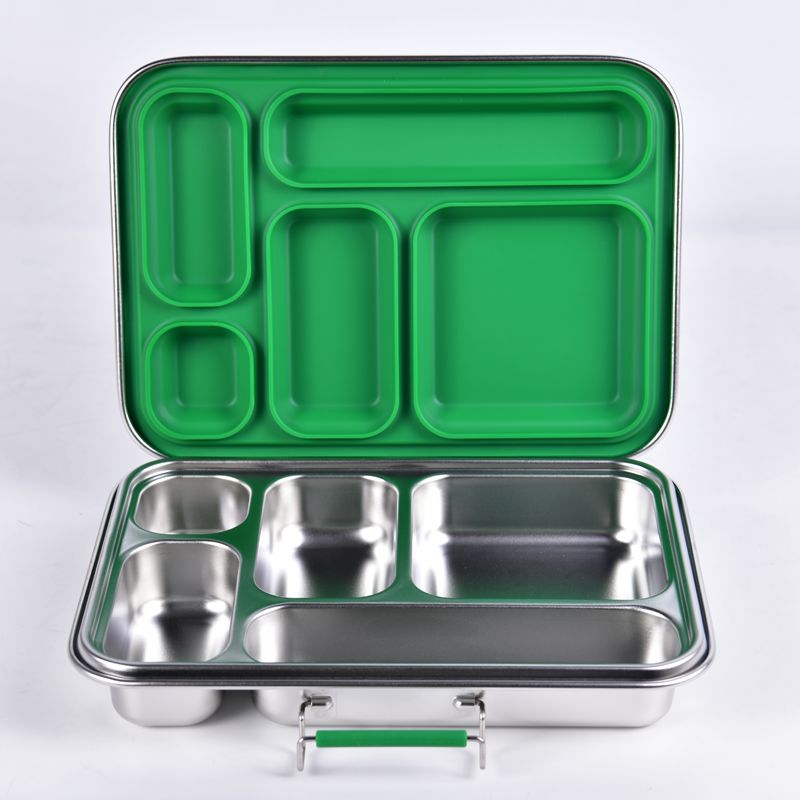 Suztain Matboks i Stål med 5 Rom - Grønn Suztain