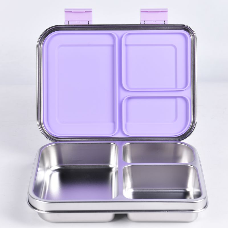 Suztain Matboks i Stål med 3 Rom - Lilla Suztain