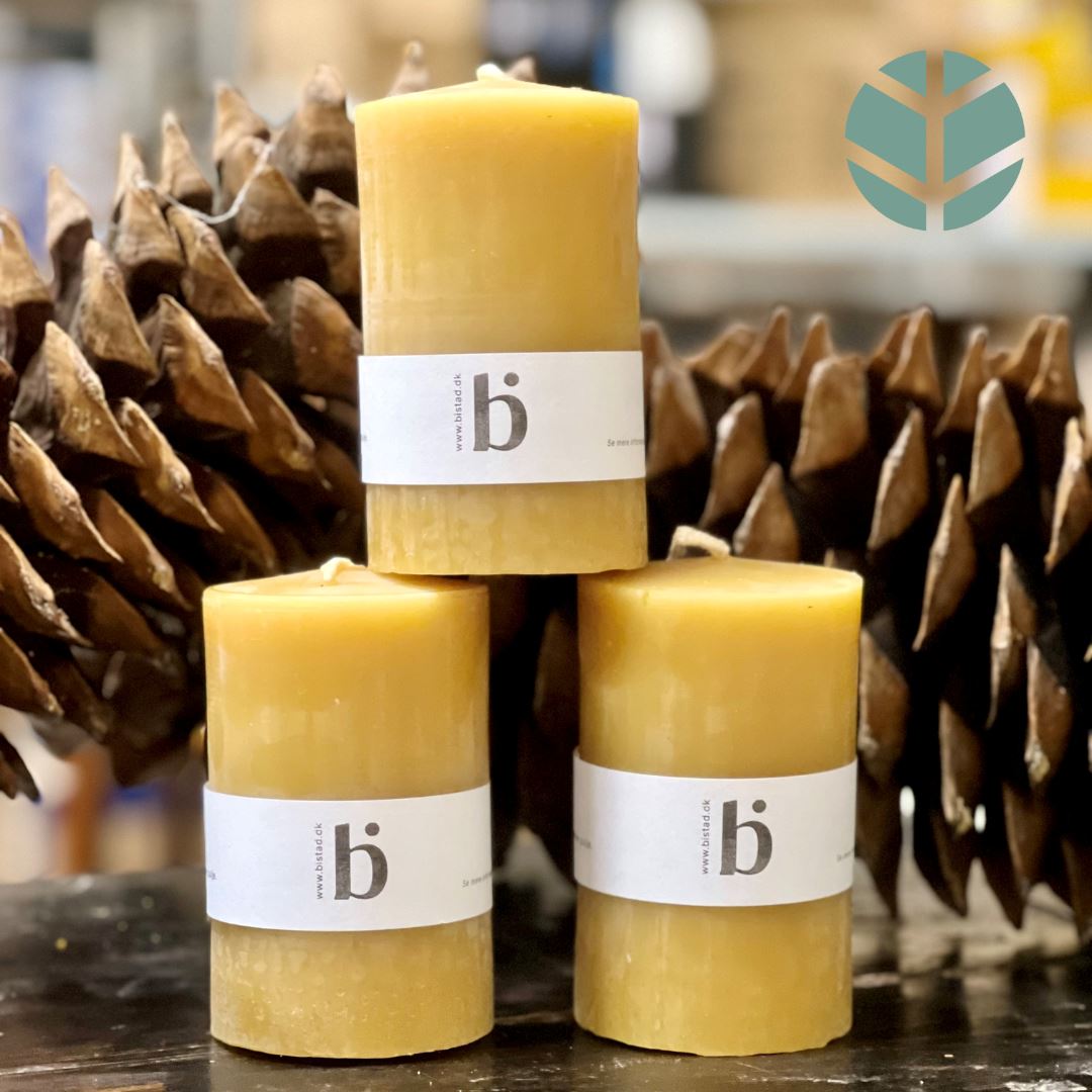 Bistad Kubelys av Bivoks – 100% Ren Naturlig Voks | 7,5 cm - Suztain.no