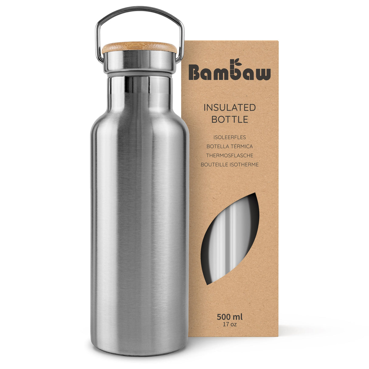 Bambaw Termodrikkedunk 500 ML - Natural Steel