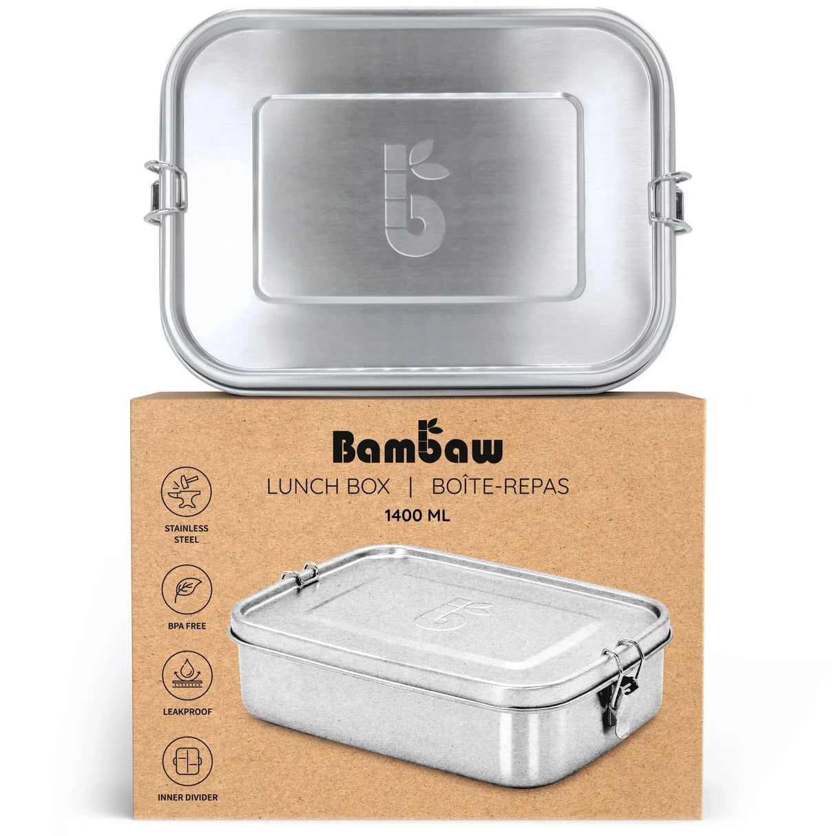 Bambaw Matboks Stål - 1400 ml