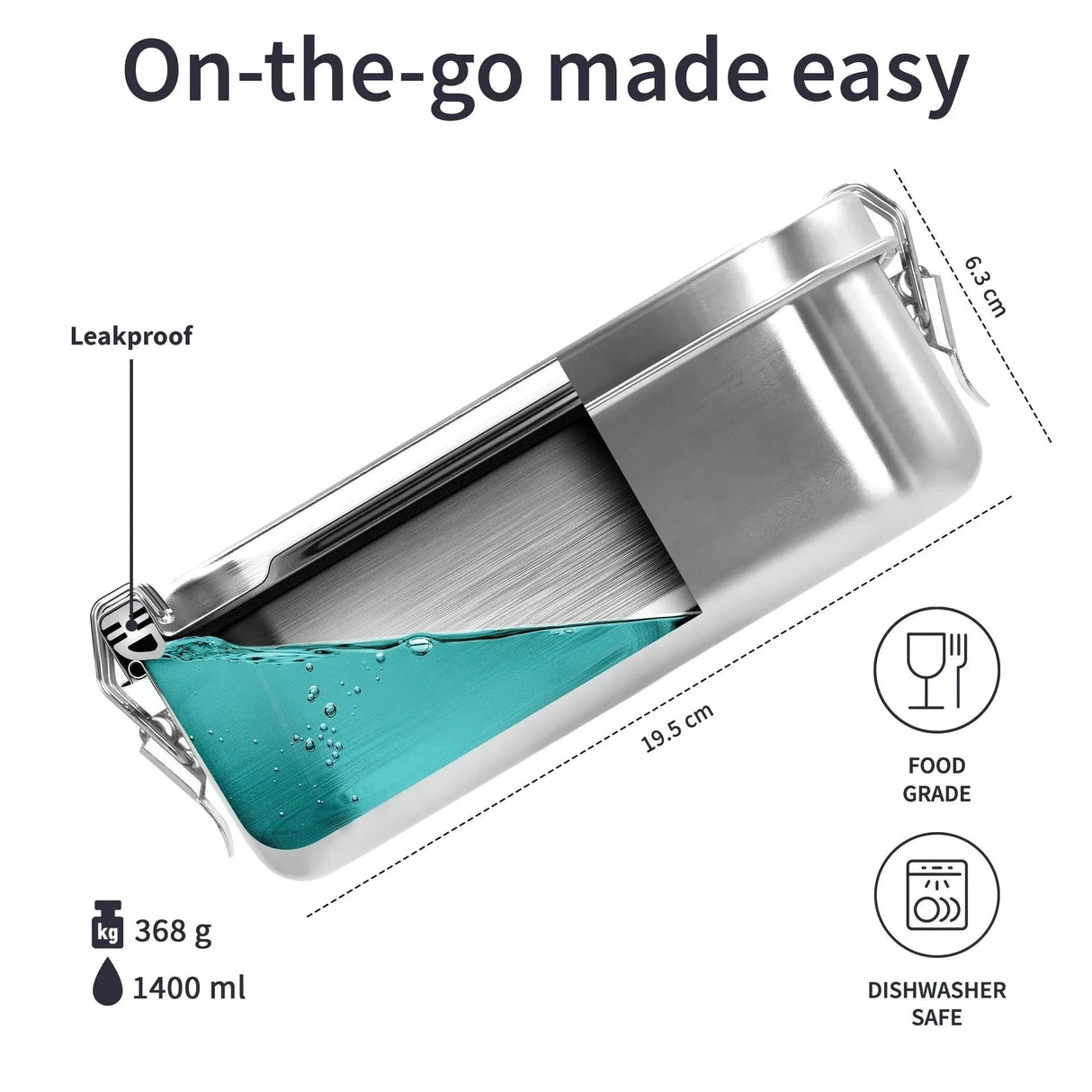 Bambaw Matboks Stål - 1400 ml Bambaw