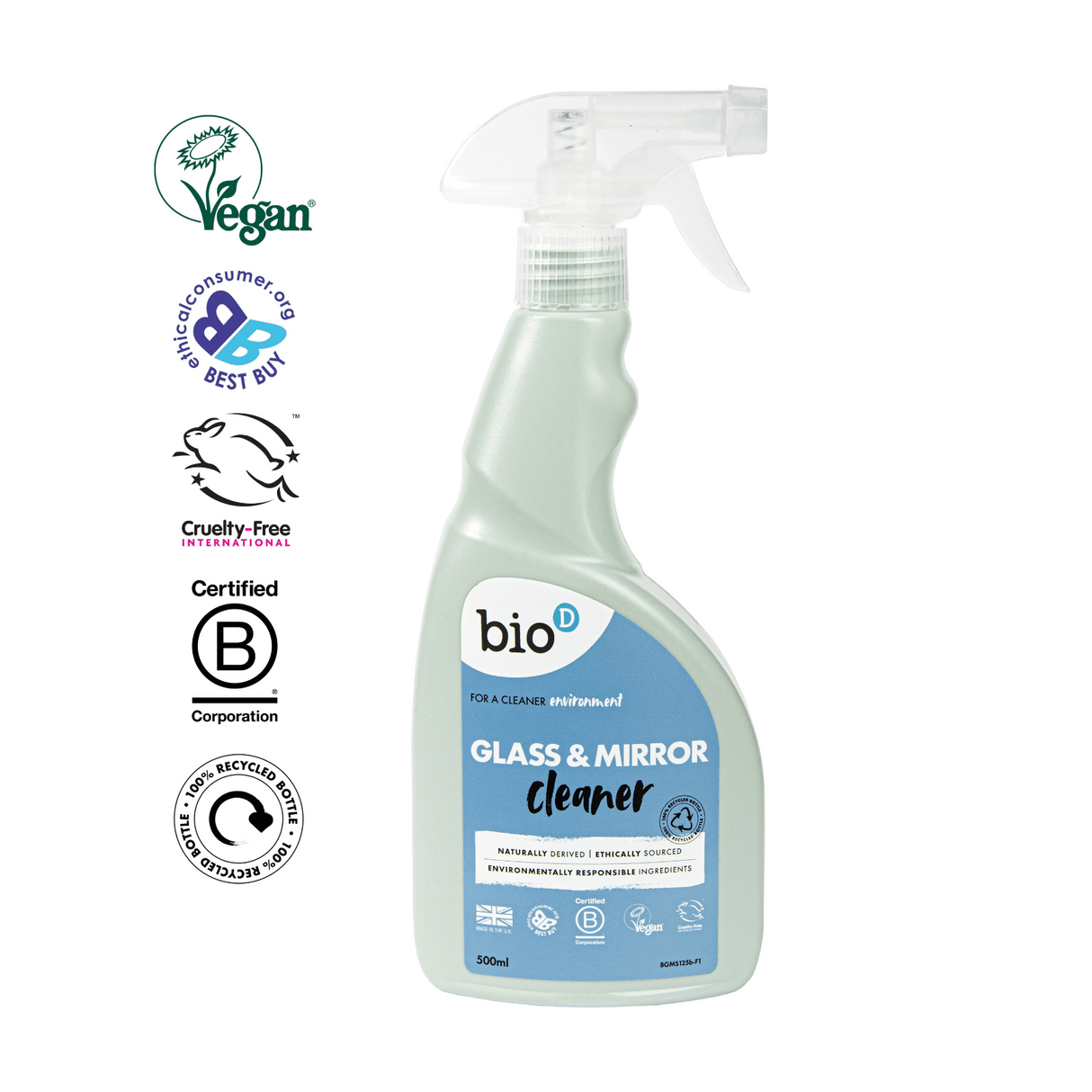 BIO-D Rengjøringsspray til vindu og glass - 500 ml