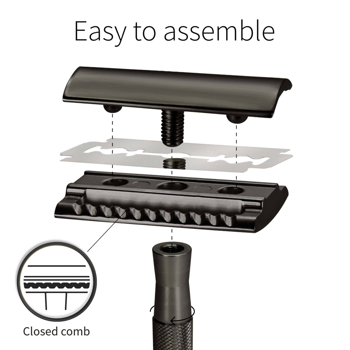 Bambaw Safety Razor med holder - Sort - Suztain.no