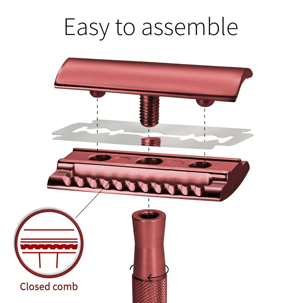 Bambaw Barberskraber Safety Razor - Rød - Suztain.no