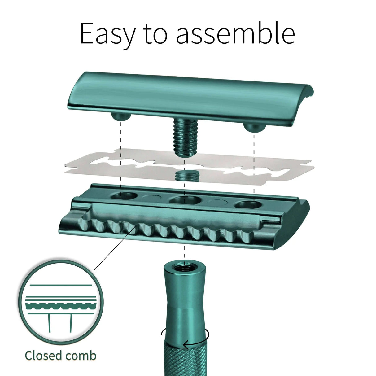 Bambaw Safety Razor med holder - Sea Green - Suztain.no