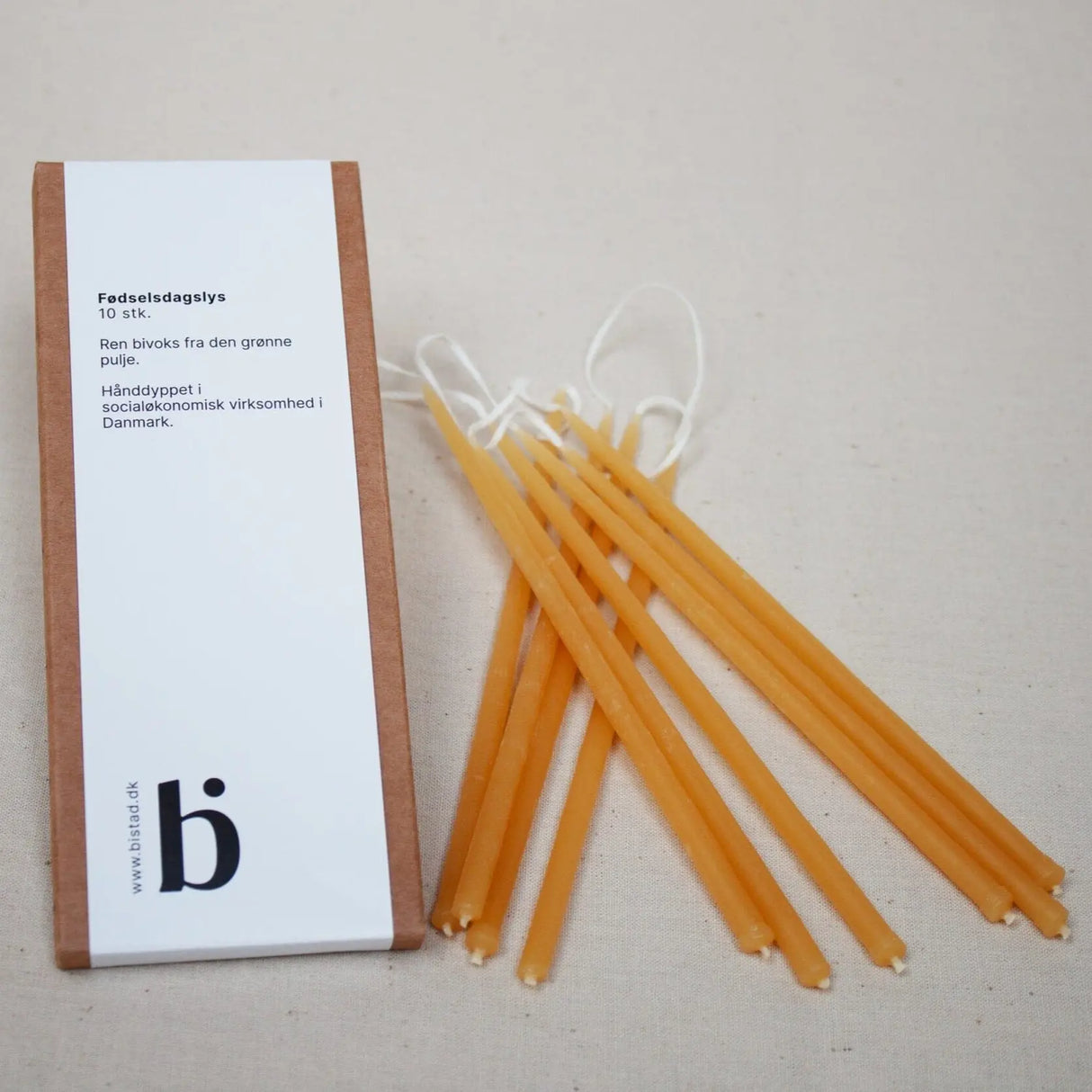 Bistad Fødselsdagslys Bivoks - 10 STK - Suztain.no
