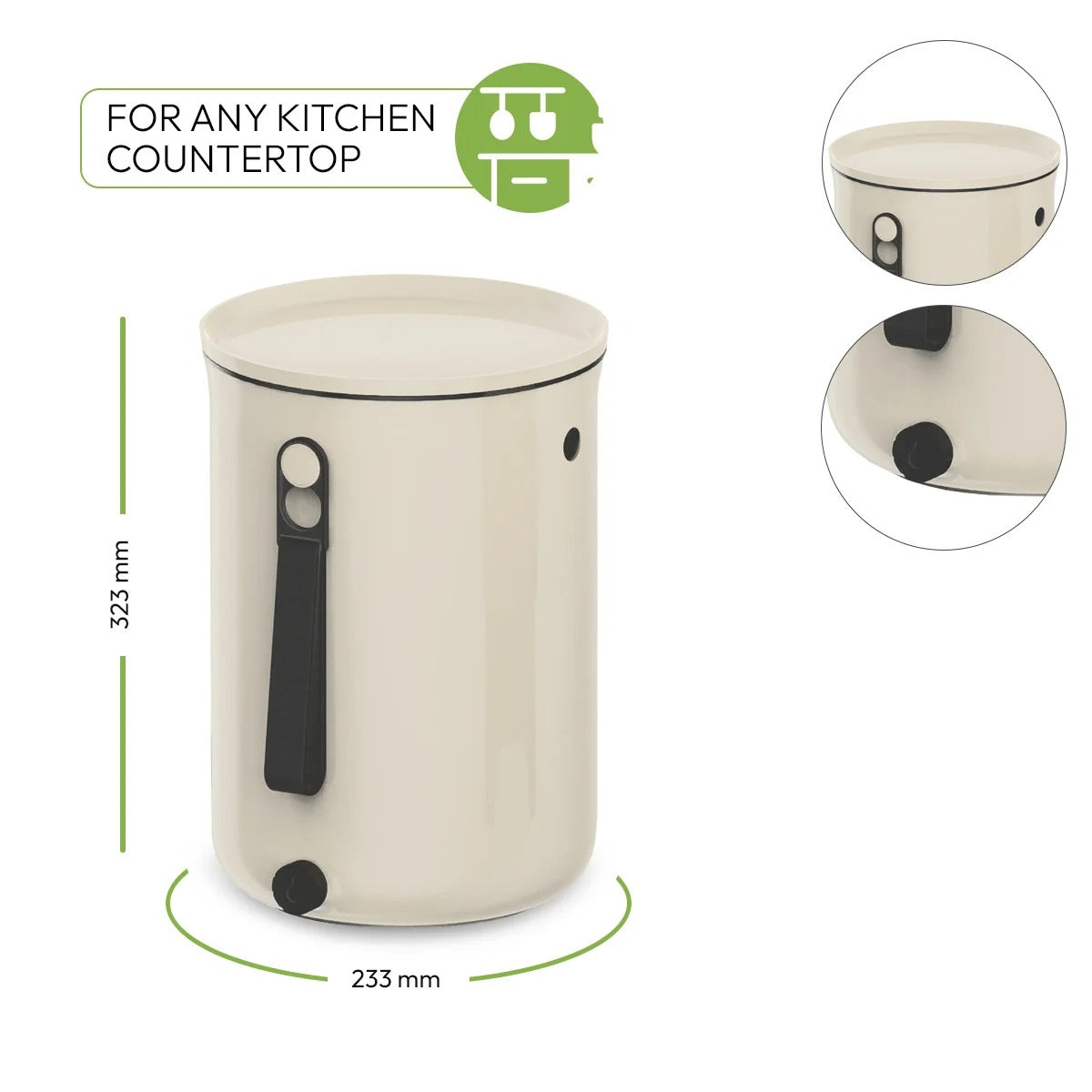 Bokashi Kompostbøtte 2.0 inkl. 1 kg strø - Hvit Bokashi