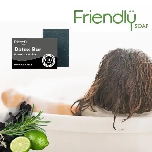Friendly - Detox bar med rosmarin, lime & kull - 95 gram - Suztain.no