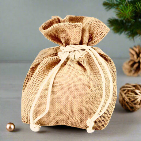 Suztain Jutepose med Snørelukking – 5L (25x20x10 cm) - Suztain.no