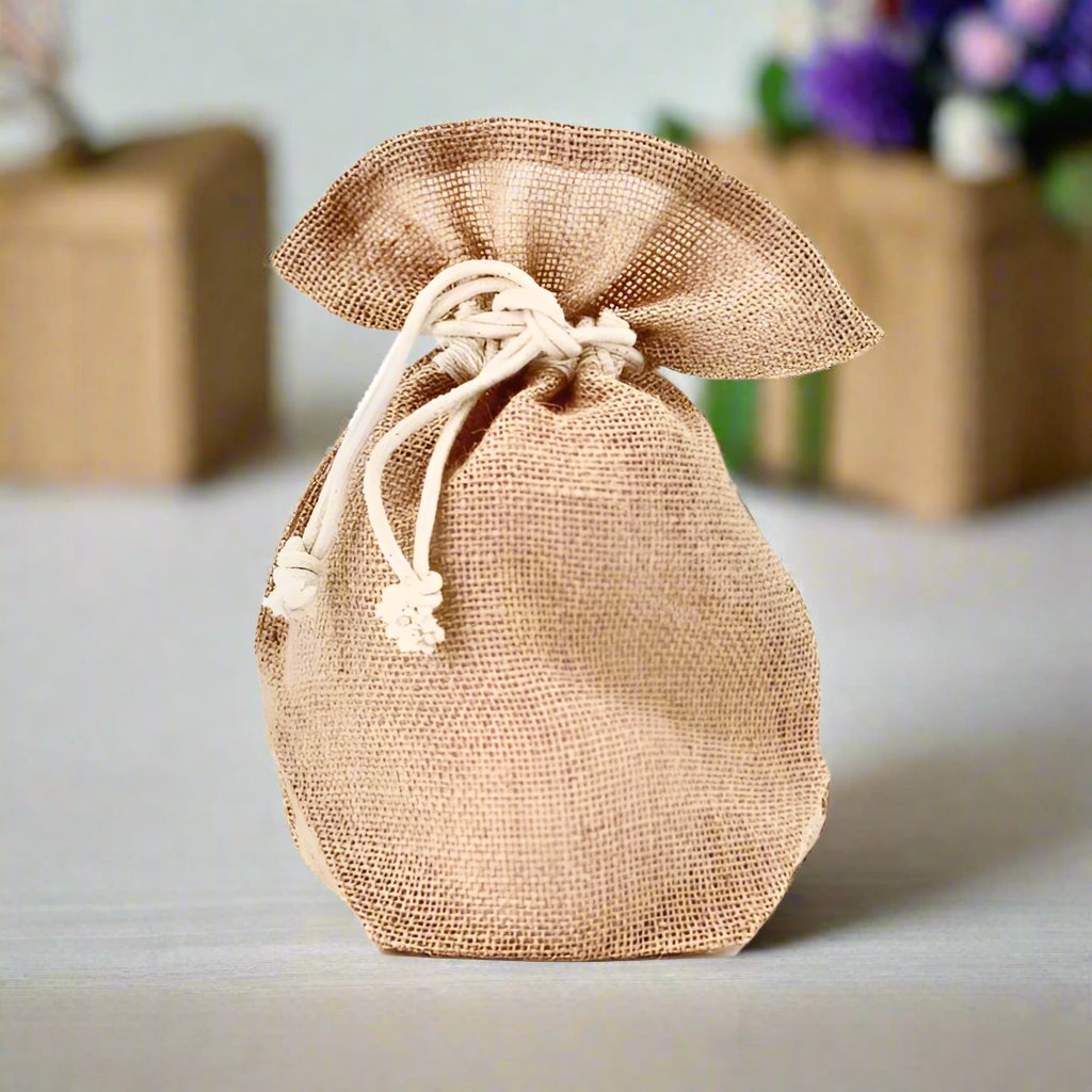 Suztain Jutepose med Snørelukking – 3L (20x20x8 cm) - Suztain.no