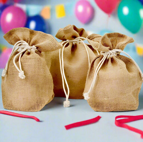 Suztain Jutepose med Snørelukking – 3L (20x20x8 cm) - Suztain.no