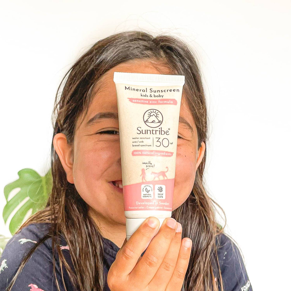 Suntribe All Natural Mineral Børn & Baby Solcreme SPF 30, 100 ml - Suztain.no