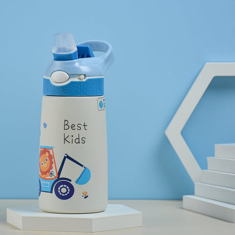 Drikkeflaske Barn med Sugerør 400 ml - Blå