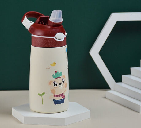 Drikkeflaske Barn med Sugerør 400 ml - Rød