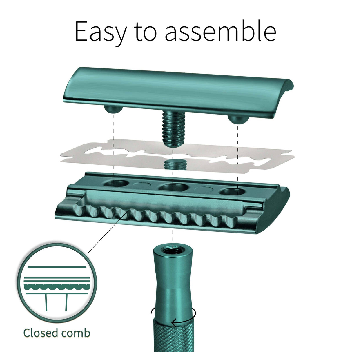 Bambaw Safety Razor med holder - Sea Green - Suztain.no