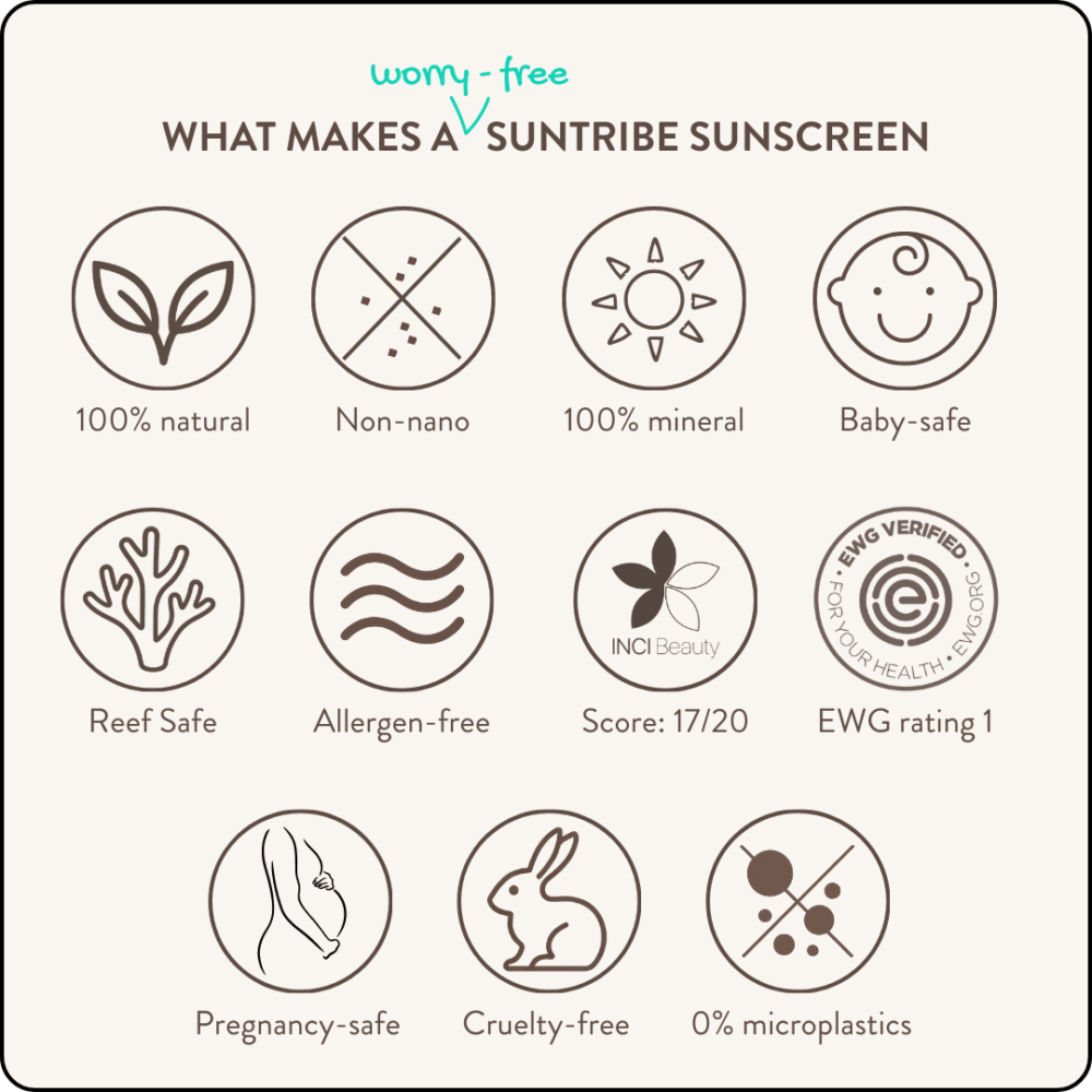 Suntribe Zinc Sunscreen Ltd. Edition solkrem SPF 50 - Cacao Tint Suntribe