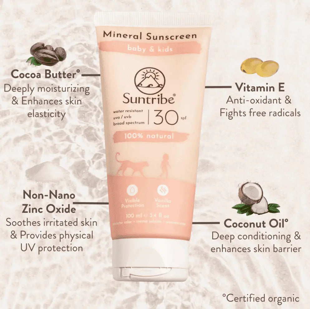 Suntribe All Natural Mineral Solkrem Barn & Baby - SPF 30 100 ml Suntribe