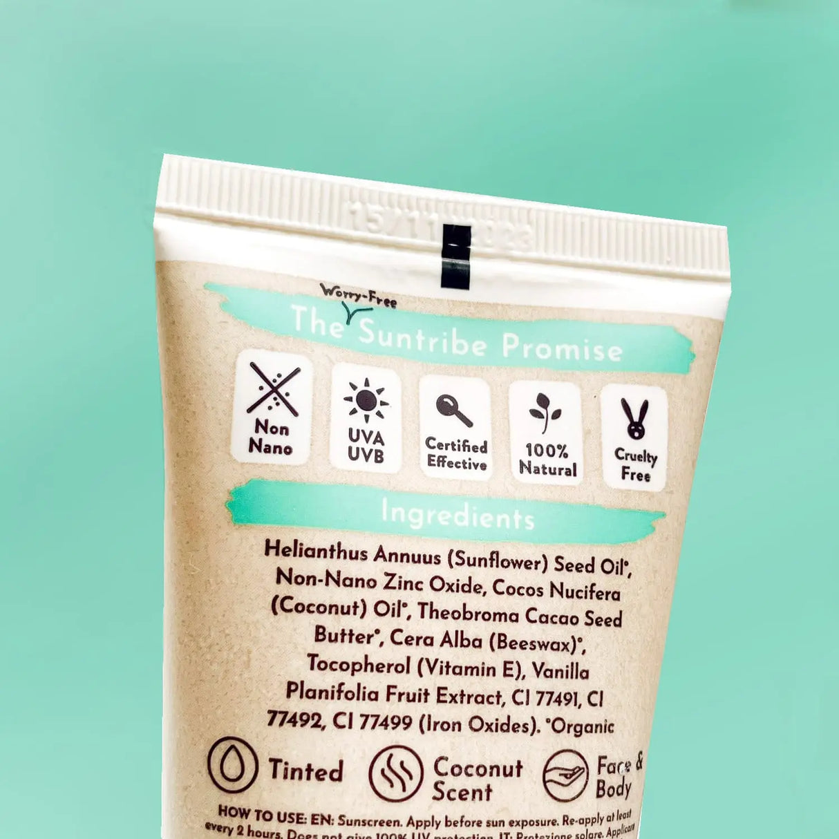 Suntribe All Natural Mineral Krop & Ansigt Solcreme SPF 30, 100 ml - Suztain.no