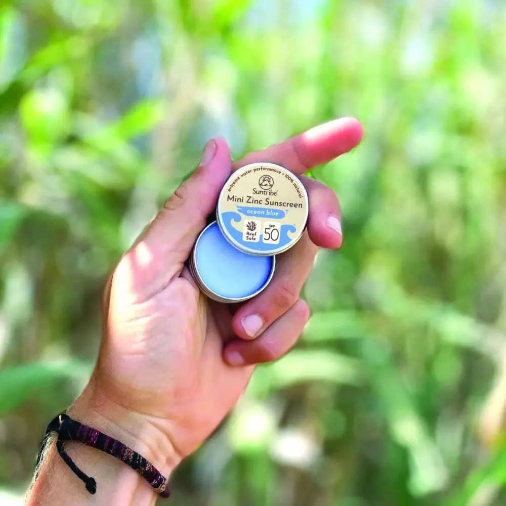 Suntribe Naturlig Ansigts & Sport Mini Solcreme SPF 50 - Ocean Blue - Suztain.no