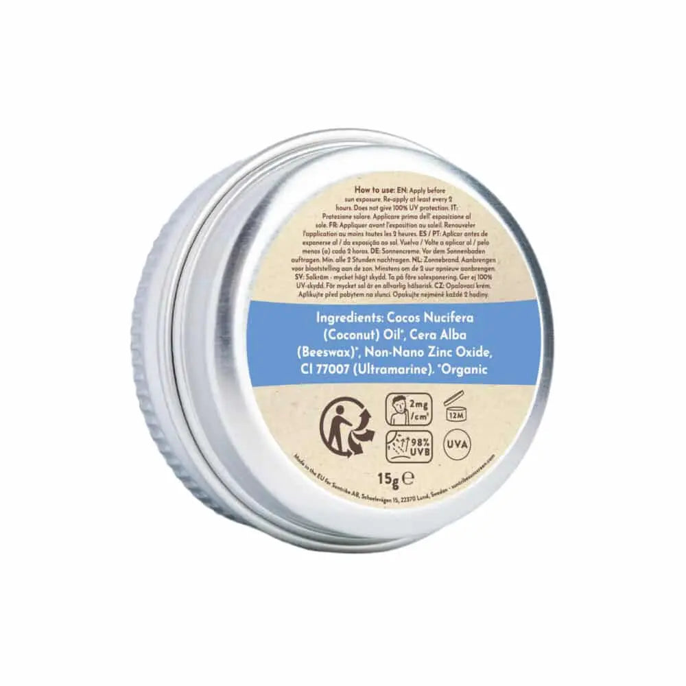 Suntribe Naturlig Ansigts & Sport Mini Solcreme SPF 50 - Ocean Blue - Suztain.no