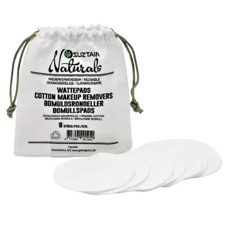Suztain gjenbrukbare bomullspads – 8 stk - Suztain.no