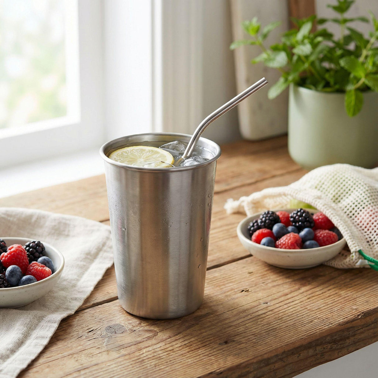 Suztain Sugerør i stål - 5mm - 6 stk