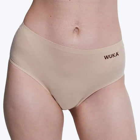 WUKA Stretch Seamless Midi Brief Heavy - Light Nude - Heavy Flow - Suztain.no
