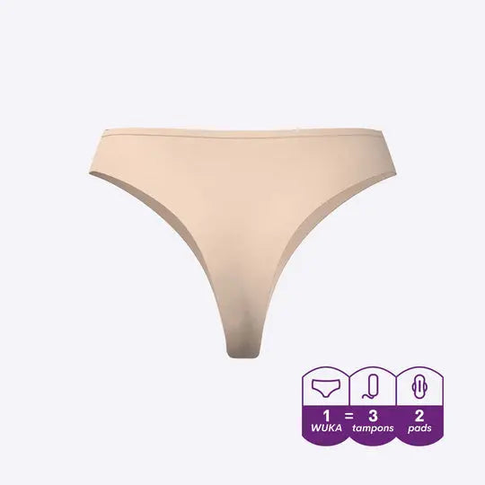 WUKA Stretch Thong - Nude - Light-Medium Flow Wuka