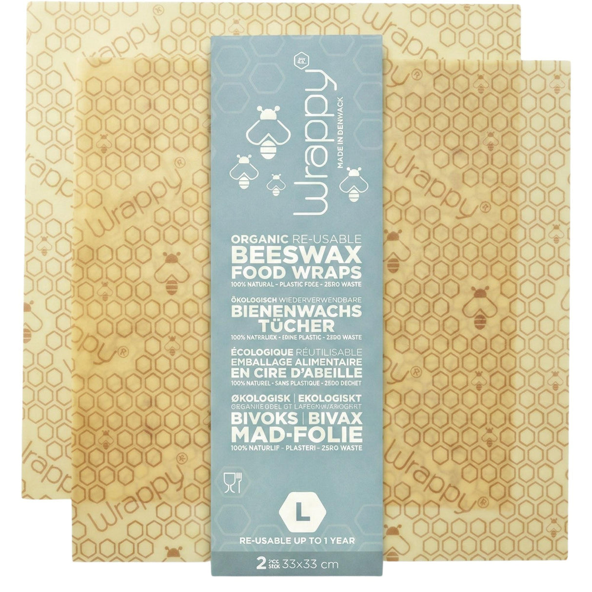 Wrappy® Bivokspapir - Large 2 stk