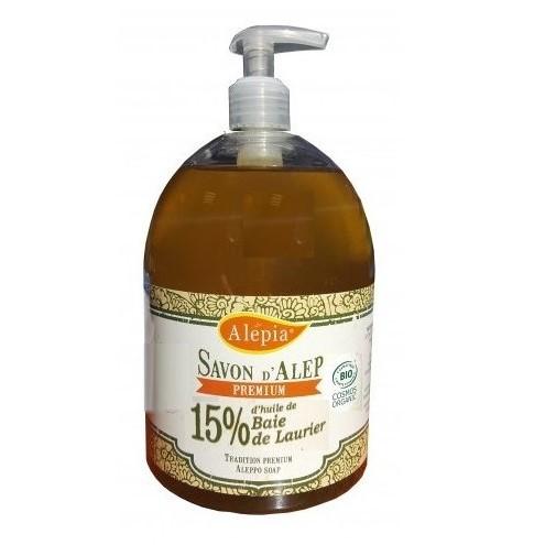 Alépia Premium - Flytende Aleppo-såpe - 15% laurbærolje - 500ml - Suztain.no