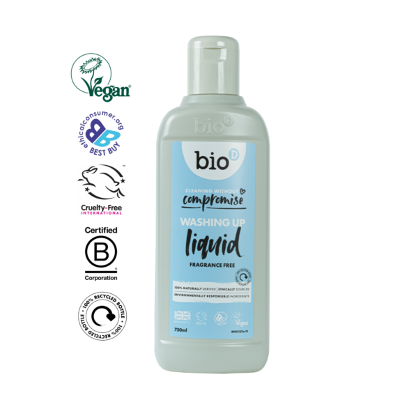 BIO-D - Flytende oppvaskmiddel - Uparfymert - 750ml - Suztain.no