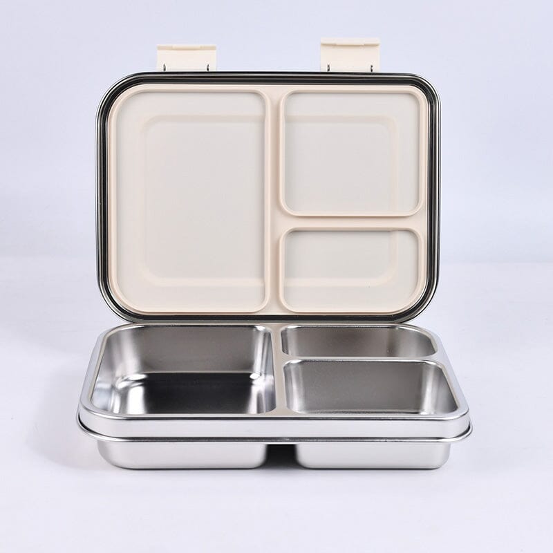 Suztain Matboks i Stål med 3 Rom - Creme Beige Suztain