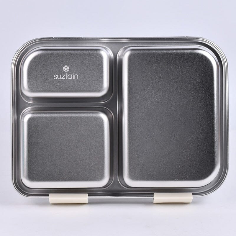 Suztain Matboks i Stål med 3 Rom - Creme Beige Suztain