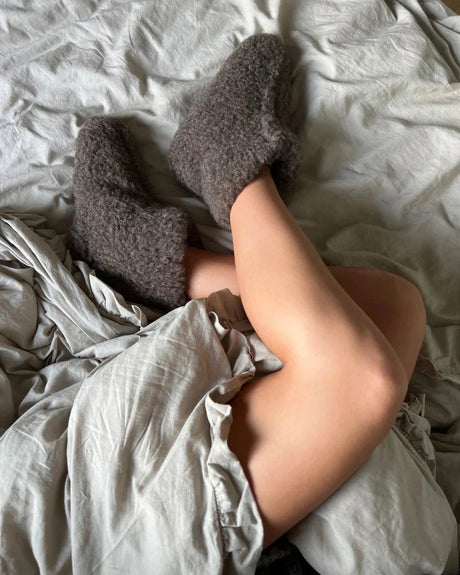 The Cozy Sheep Uldhjemmesko – Mørkegrå (Høj model)